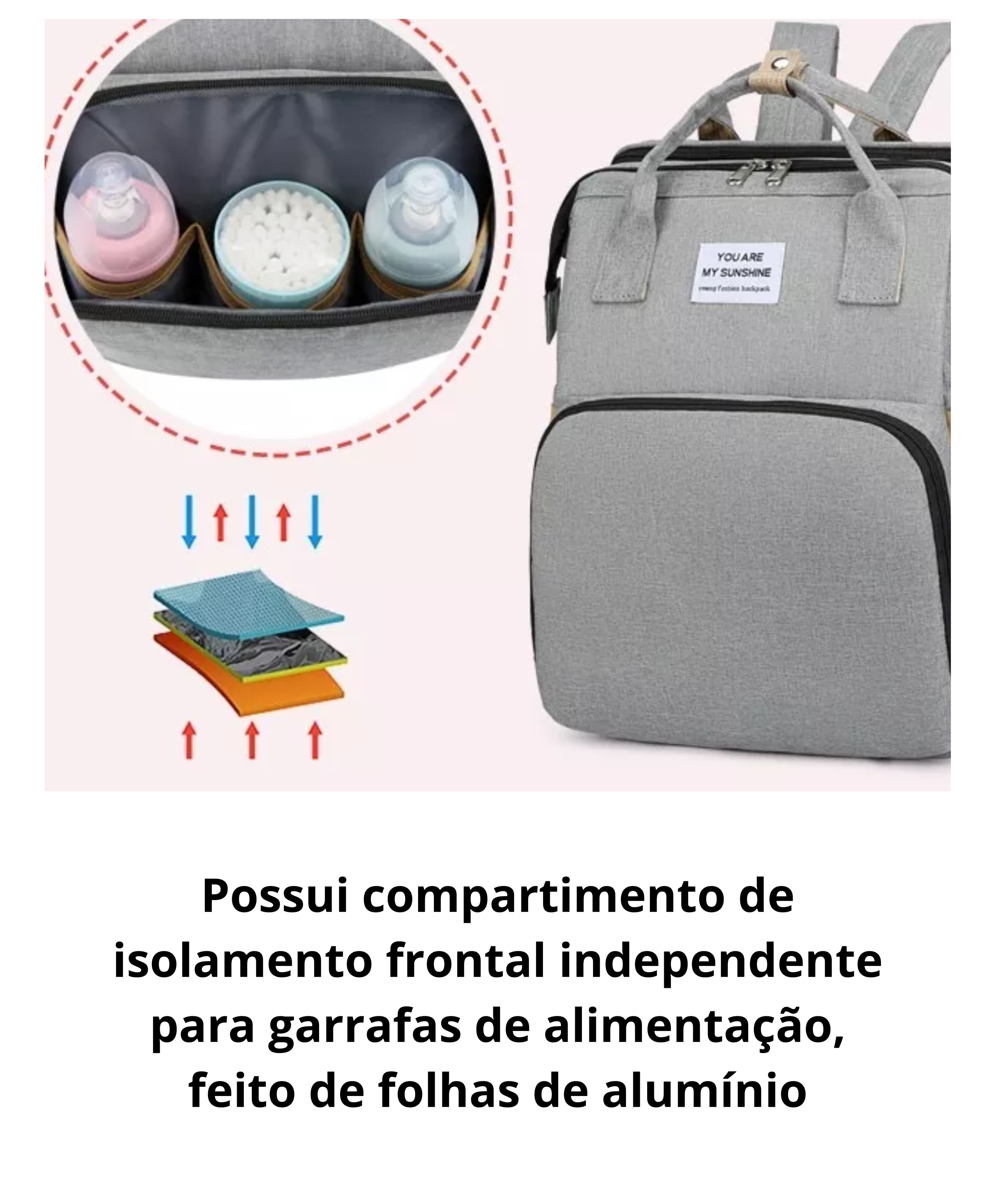 Mochila multi funções dobrável, com berço de bebê portátil